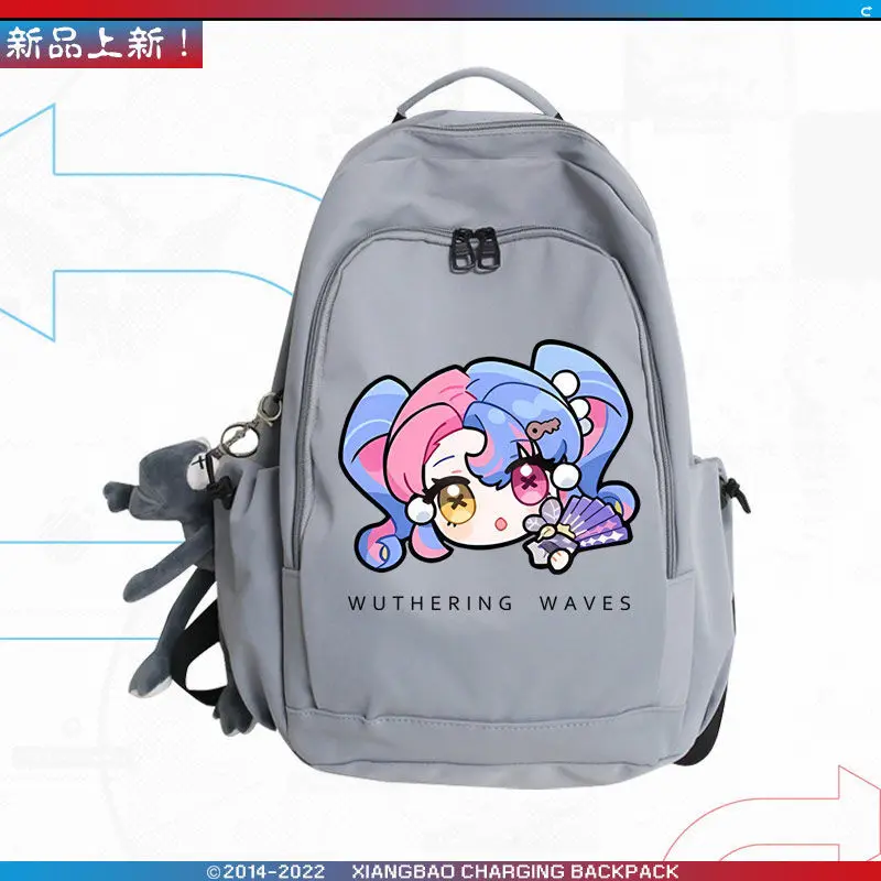 Mingchao Game Emoji Q Version Peripheral Two-Dimensional Unisex Backpack Casual Trendy Youth School Bag Ww Anime