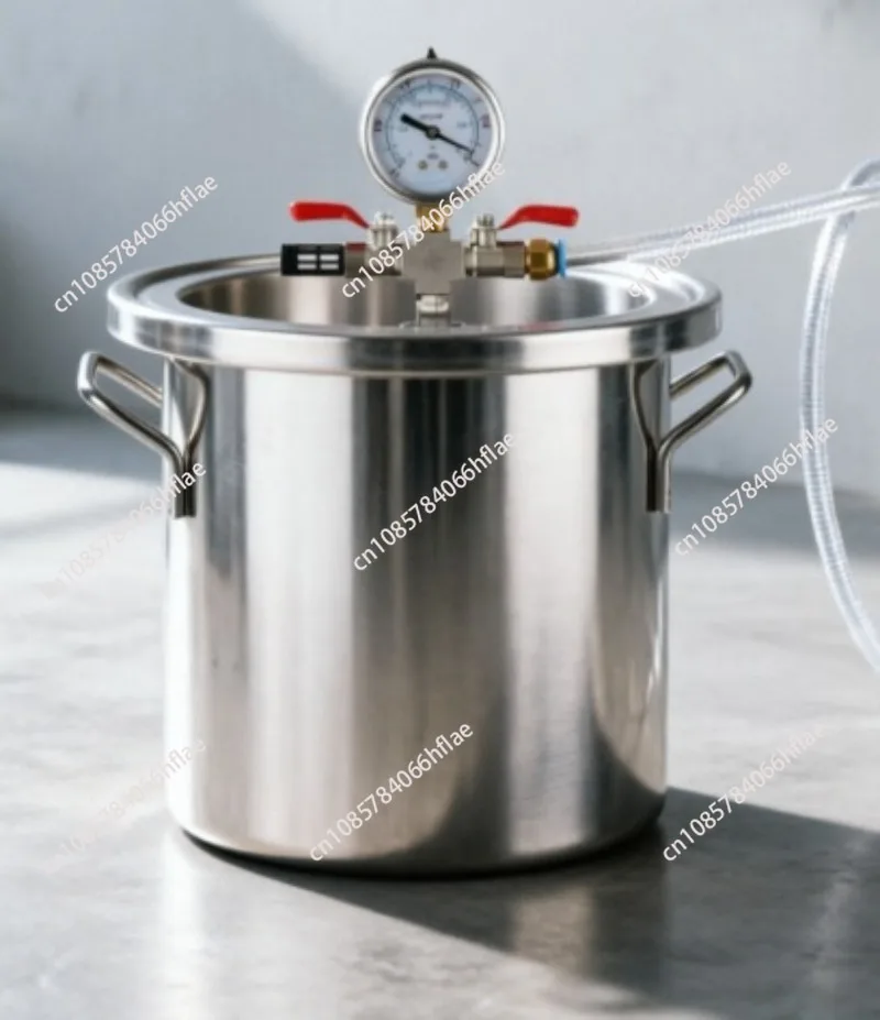 Stainless Steel Vacuum Chamber 6L/12L/21L/50L, Vacuum Degassing Tank for Silicone AB Resin, Defoaming Barrel for Casting