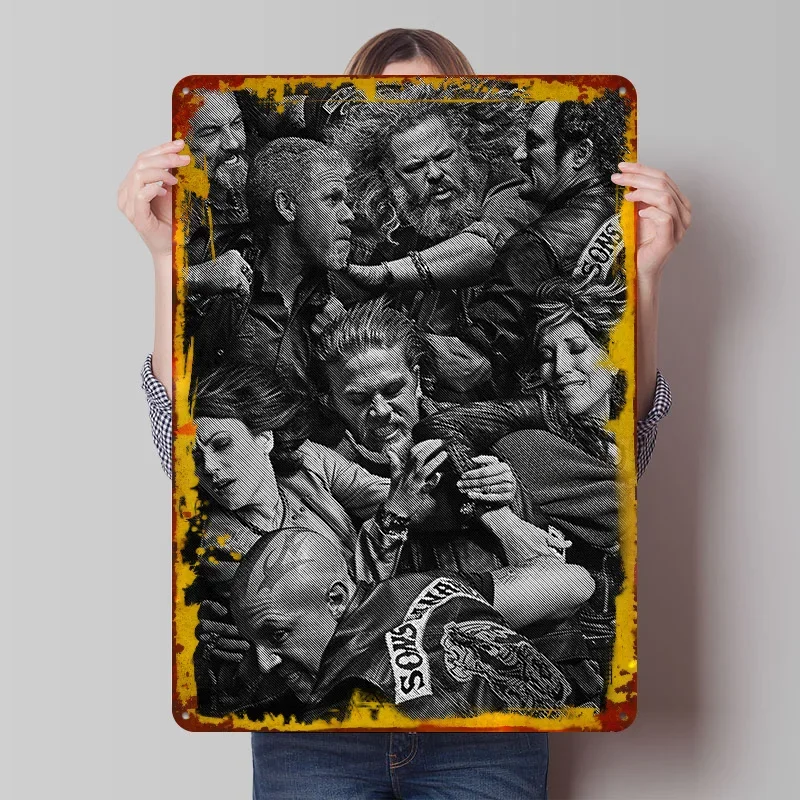 Sons of Anarchy Tin Plaque Poster Customized Wall Art Retro Vintage Metal Signs for Man Cave Apartment Decoration Room Wand Deko
