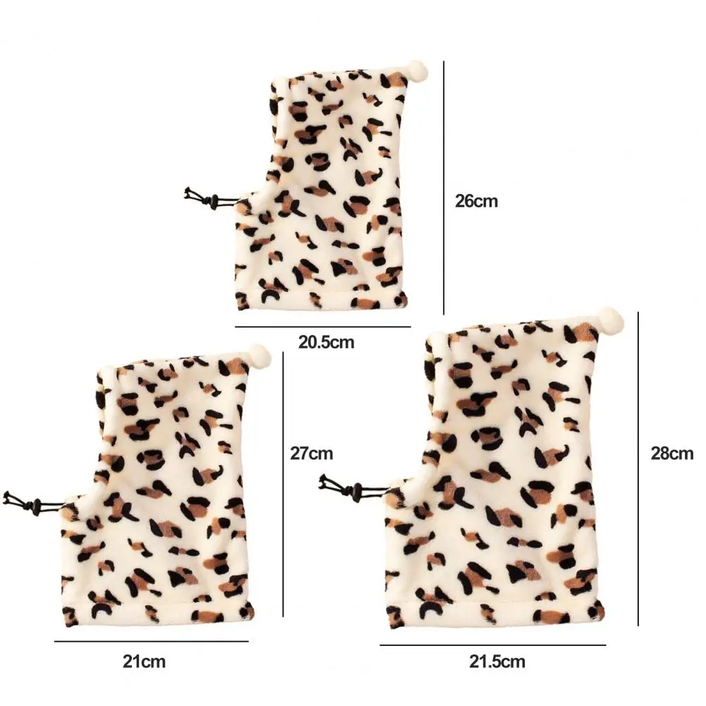 Pet Hat Leopard Pattern Winter Neck And Ear Warmer Adjustable Winter Dog Hat Soft Comfortable Neck Ear Protector Pet Supplies