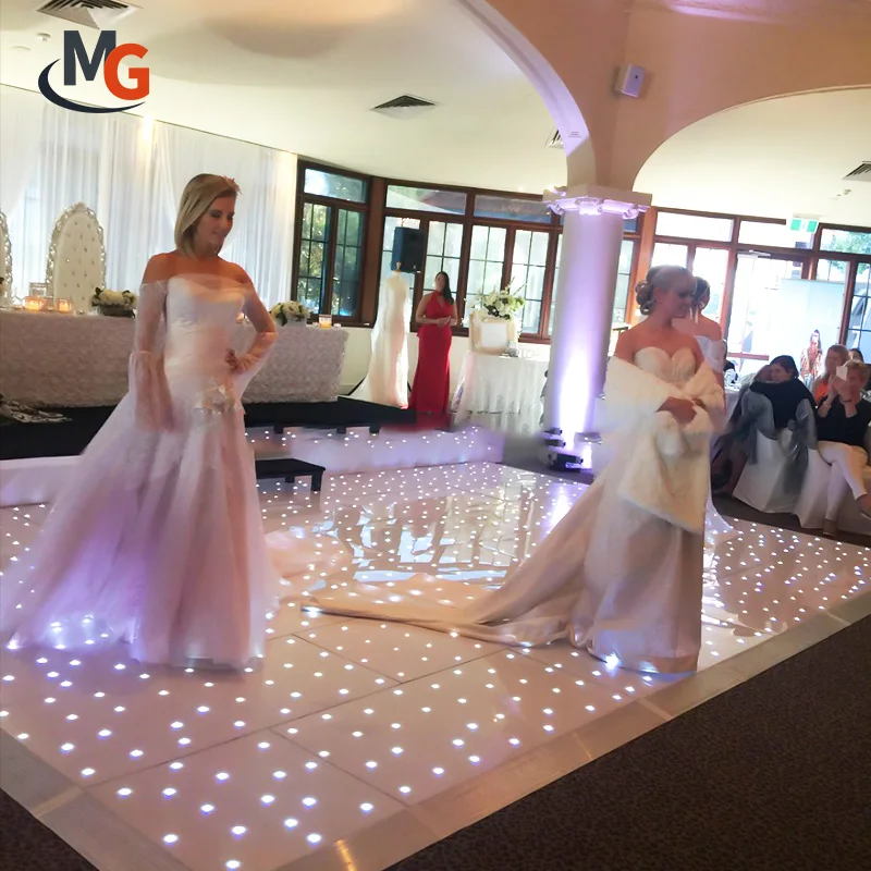 White Full Color Interactive Flashing Portable LED Starlit Wedding Dance Floor