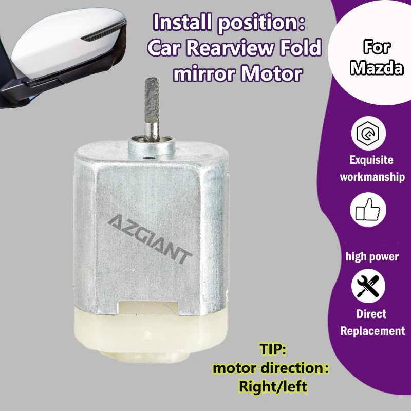 

AZGIANT For Mazda 2 Hatchback(European)/Demio/3/Axela Car Power Folding Mirrors Module internal 12V DC motor Plug and Play tool