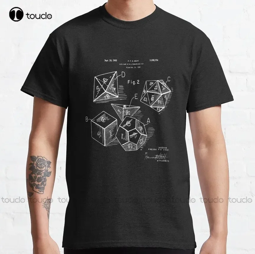 Role Playing Dice Patent Prints 1963 Classic T-Shirt Cotton Tshirts For Women Creative Funny Tee Custom Gift Xs-5Xl Streetwear