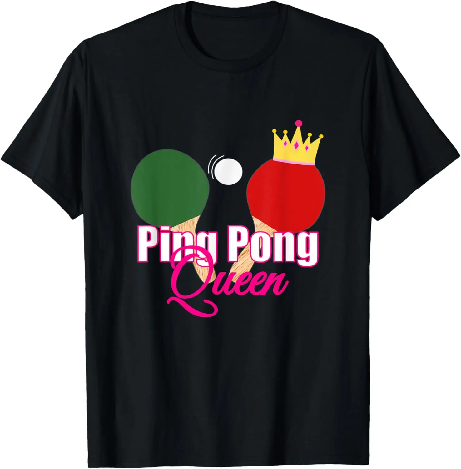 Camiseta esportiva de tênis de mesa Ping Pong Queen, camisetas gráficas personalizadas com estampa Kawayi, camiseta de manga curta, streetwear