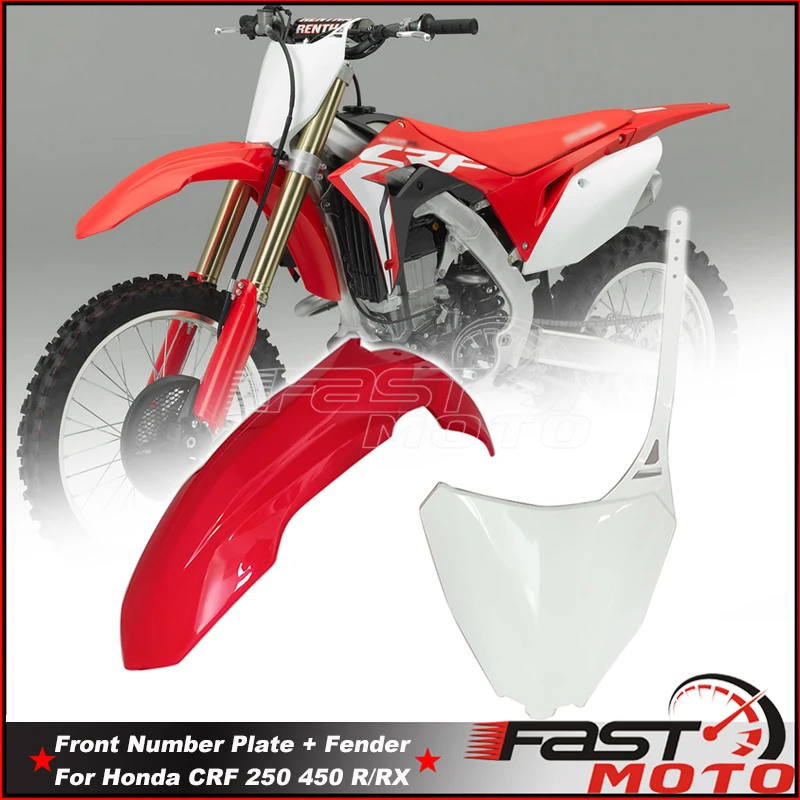 Front Plastic Number Plate Fender Cover Fairing For HONDA CRF250R 18-20 CRF250RX CRF 450R 450RX Dirt Bike Enduro Fender Mudguard