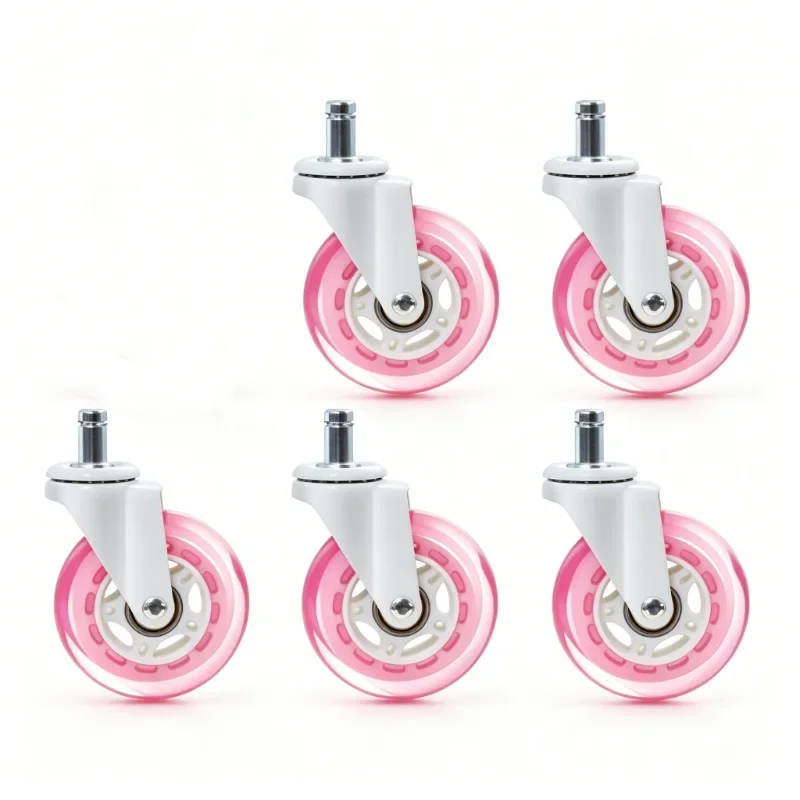 5 Pcs 3 Inch Silent Transparent Wheel Office Chair Universal Steering E-sports Pulley Foot Roller Outlet