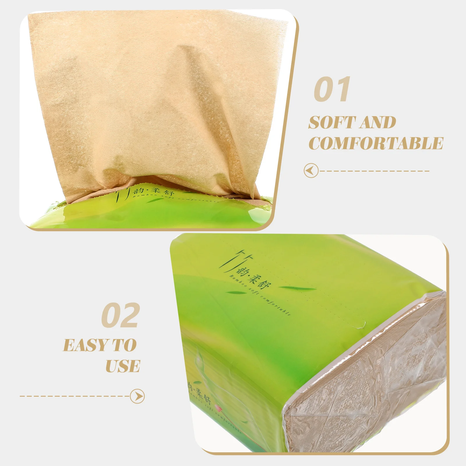 10 عبوات من مناديل الوجه لب الخيزران الناعمة الآمنة للبشرة، منديل عملي لبار الفندق والمطاعم للاستخدام العام، أوراق من نوع الاستخلاص