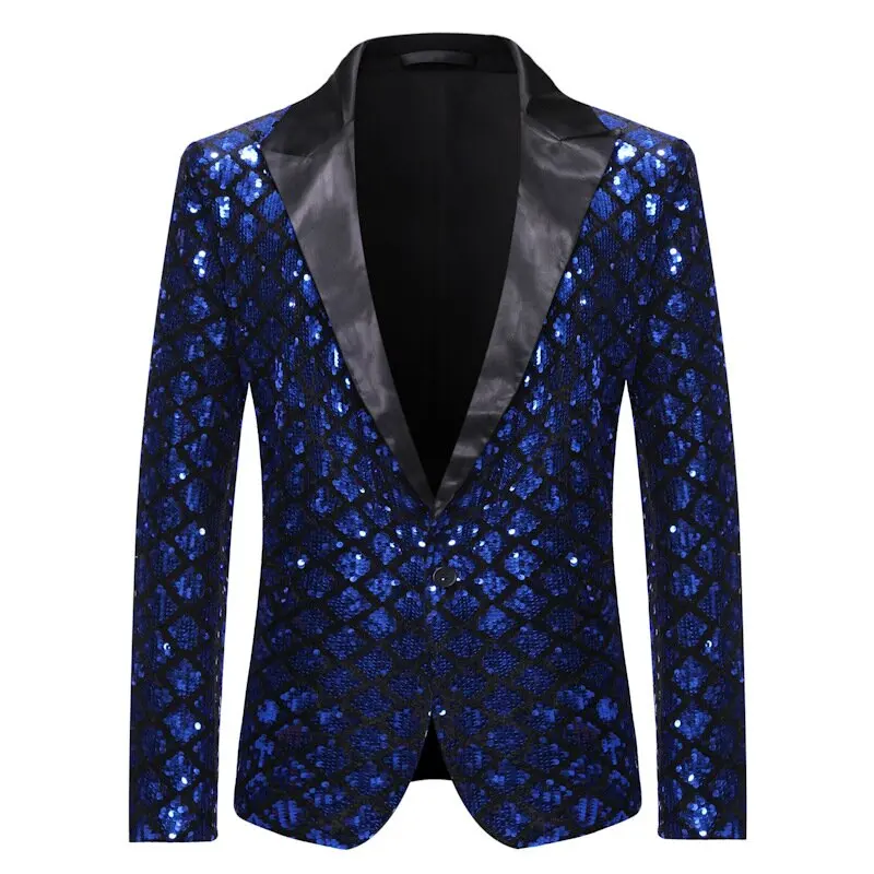 Men\'s Suit Jacket Autumn and Winter New High-quality Men\'s Polka Collar Suit Stage Banquet Hosting Party Diamond Sequin Dress