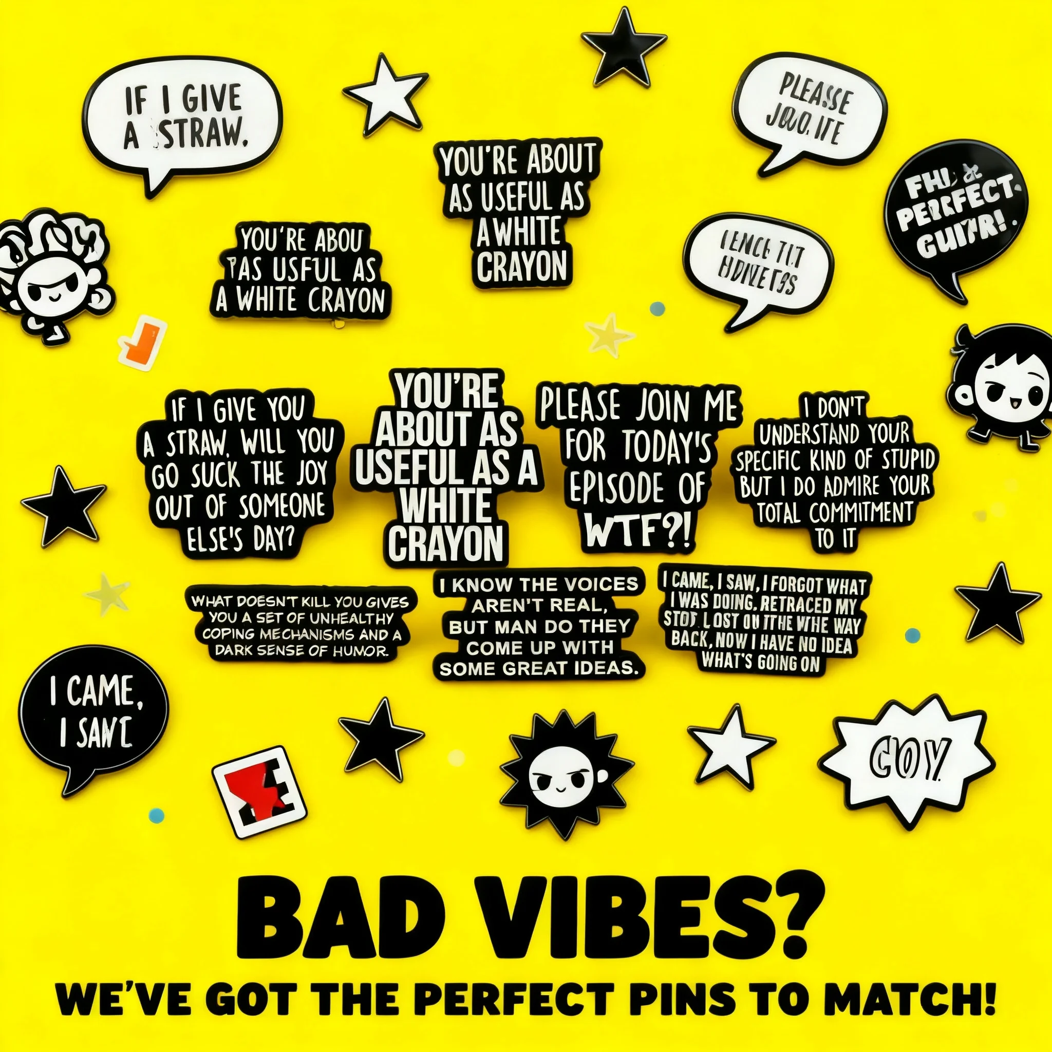 

Black White English Quote Brooch Pin Badge Clothing Backpack Accessories Jewelry Wholesale Hot Selling Alloy Brooch Cross