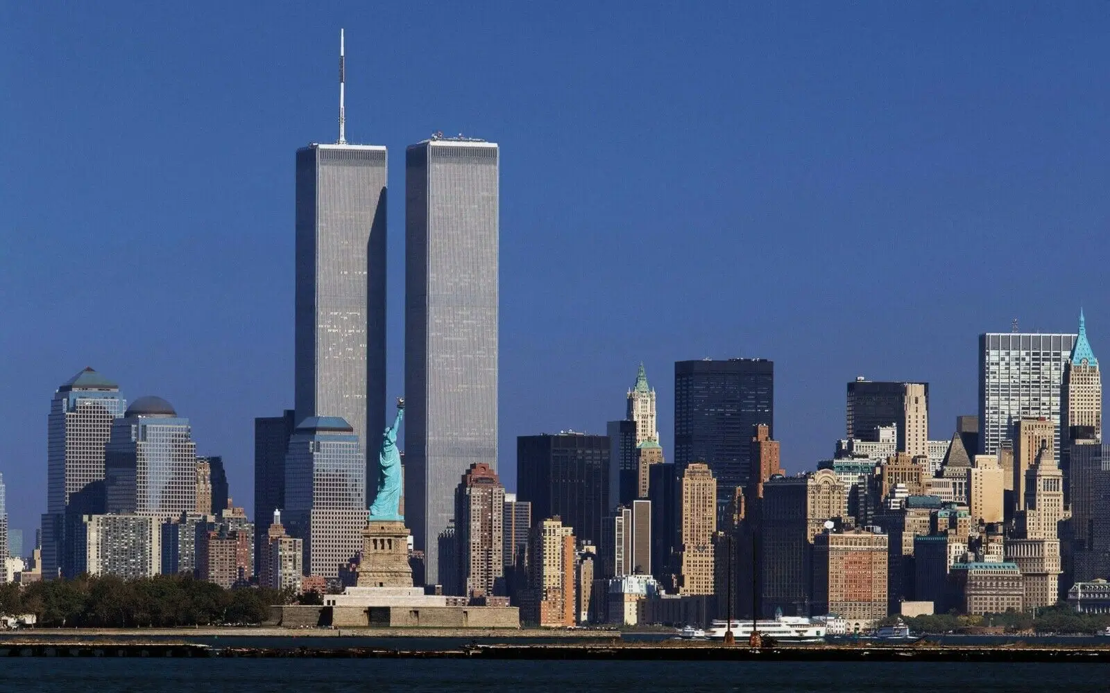 The Twin Towers of Lower Manhattan World Trade Center, Art Picture Print Silk Poster, Home Wall Decor