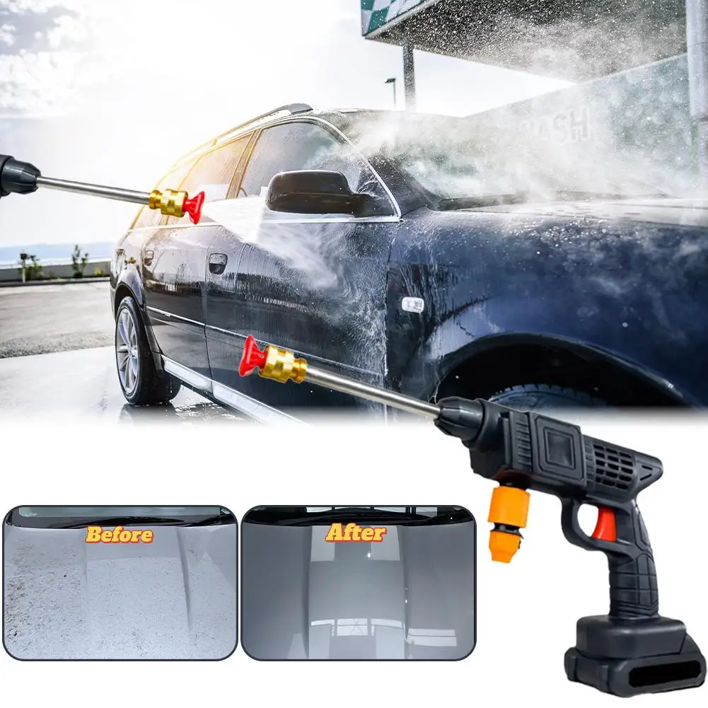 Wireless High-Pressure Car Wash Gun Home Small Automatic Car Tool Water Lithium Hose, Cleaning With Battery Washer C9I5 - Image 2