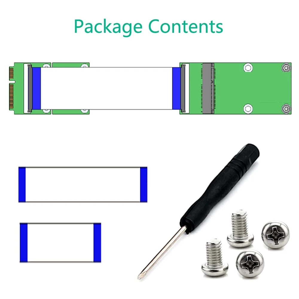 Mini PCIe a Mini PCIe Mini PCI-E extensor FPC 10/20/30CM tarjeta de red extender SSD extender adaptador de extensión