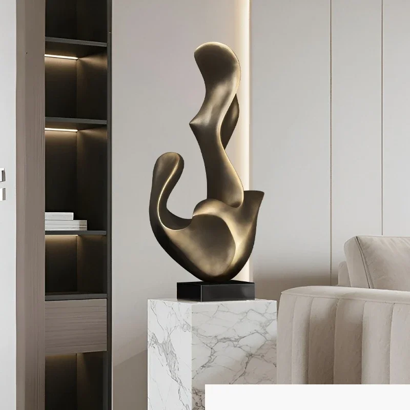 Modern simple and high-end soft decoration hotel lobby living room display art fiberglass creative abstract decoration