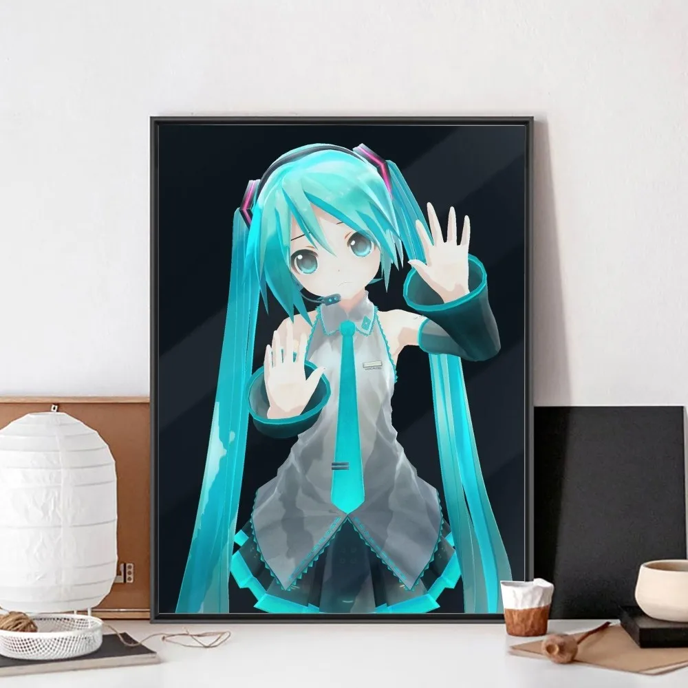 Virtual characters H-Hatsune A-Anime miku Poster No Framed Kraft Club Bar Paper Vintage Wall Art Painting Bedroom Study Stickers