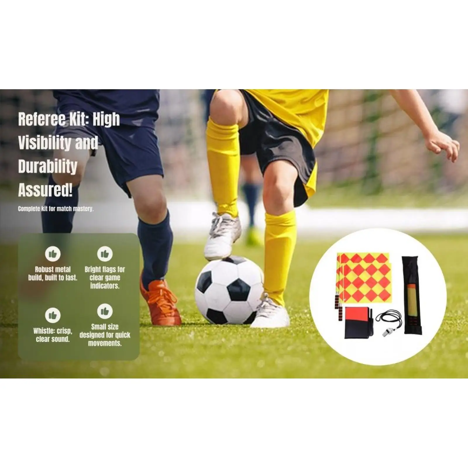 

Набор флагов футбольного рефери, игровое полевое оборудование, партитура, набор инструментов для рефери