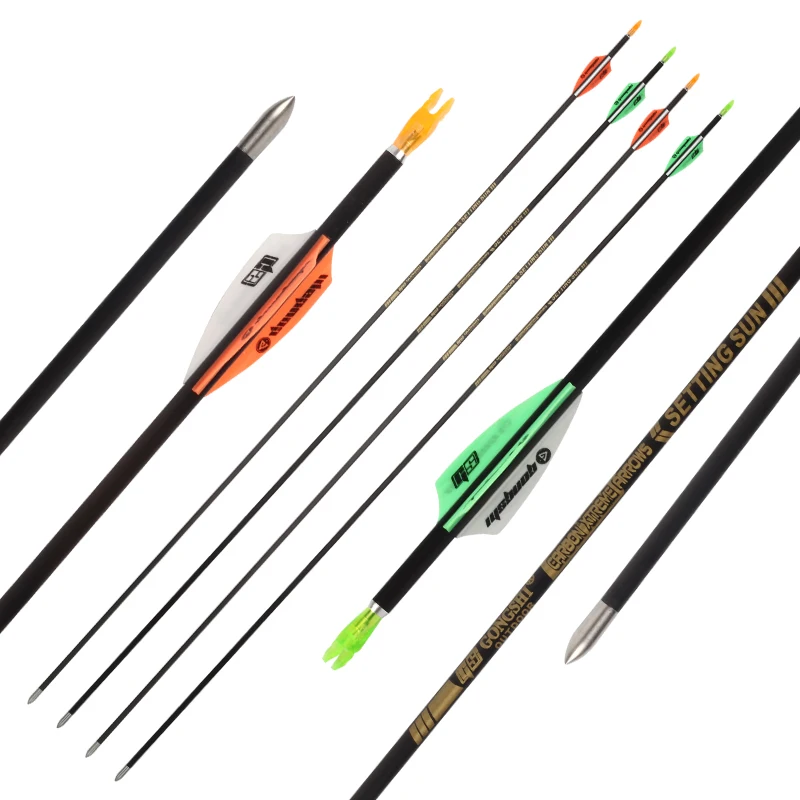 

4.2mm Carbon Arrow Archery Target Practice Training Arrows for Compound and Recurve Bow Longbow Hunting Shooting Equipment