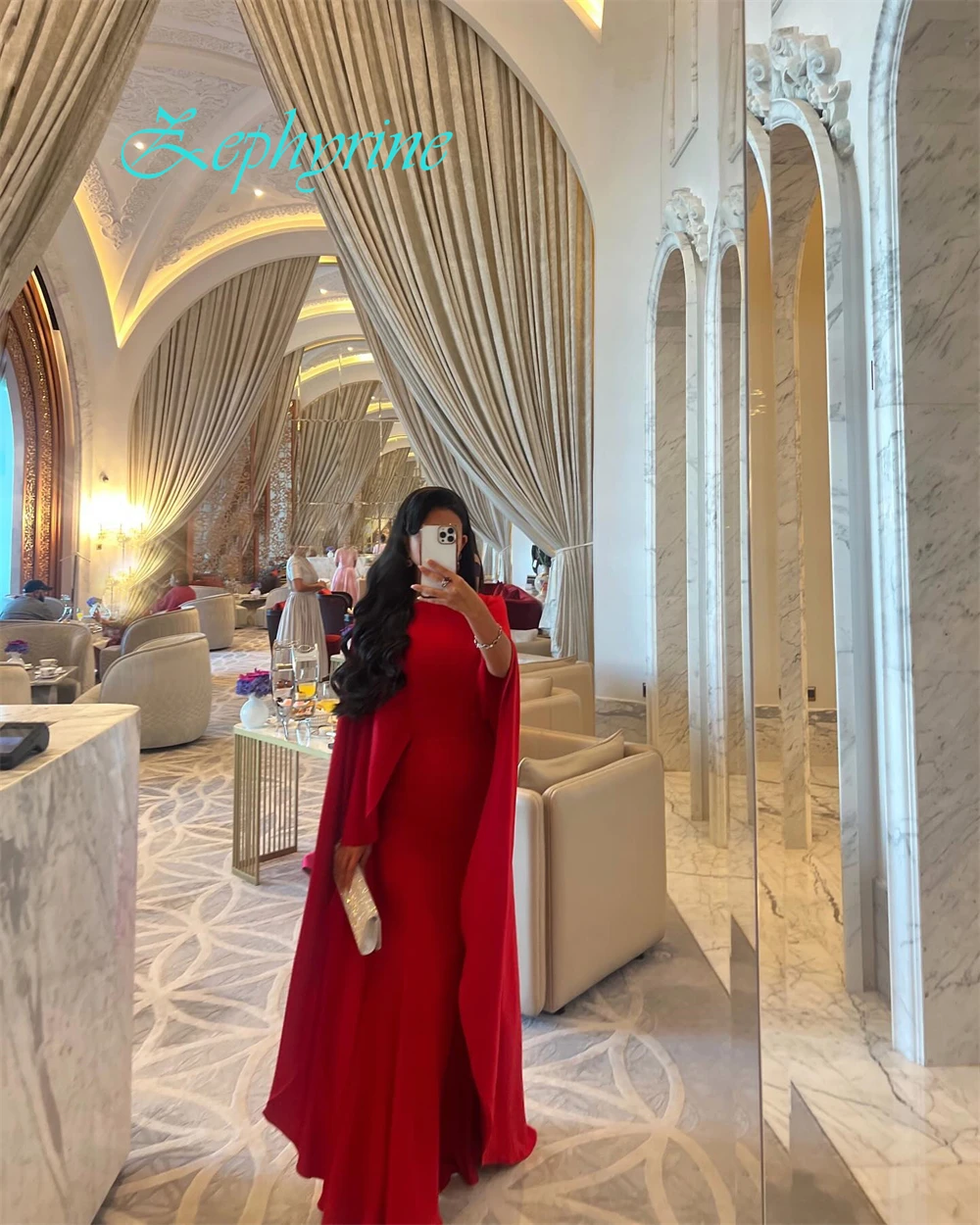 Customized Exquisite Crew Neck Shawl Evening Dress High Quality Jersey Long Sleeves Prom Dresses Delicate Mermaid Party Gowns