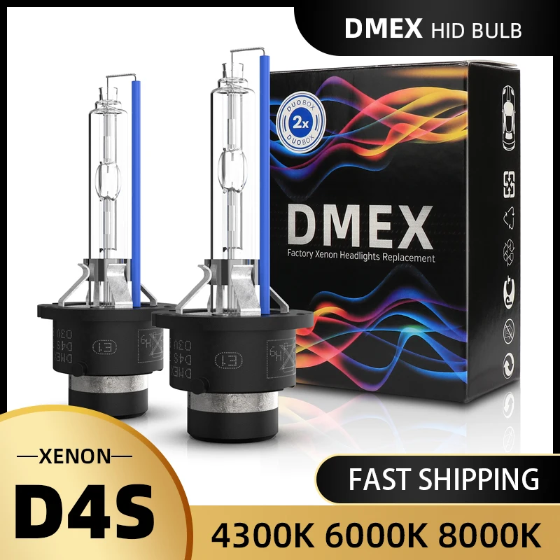 

DMEX Upgraded OEM 12V 42V D4S Xenon HID Headlight Bulbs 4300K 5500K 6000K 8000K 66440 42402 P32d-5 Headlamp Replacement