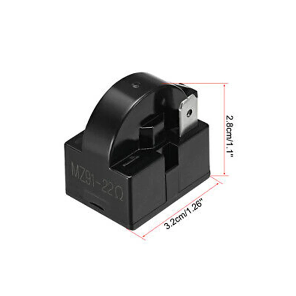 Refrigerator PTC Start Relay 22 Ohm 4 Pin And Compressor 1/6HP Thermal Overload Protector Refrigerator Accessory