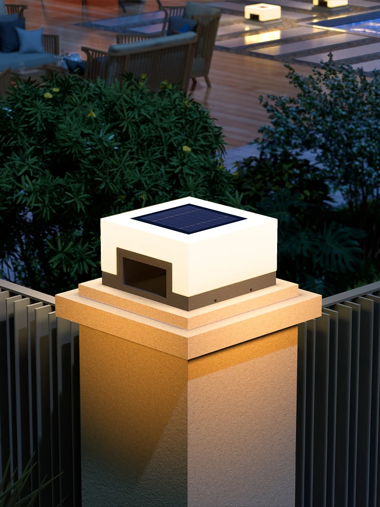 Stigma  solar walloutdoor gate pillar courtyard villa gate pillar modern square wall