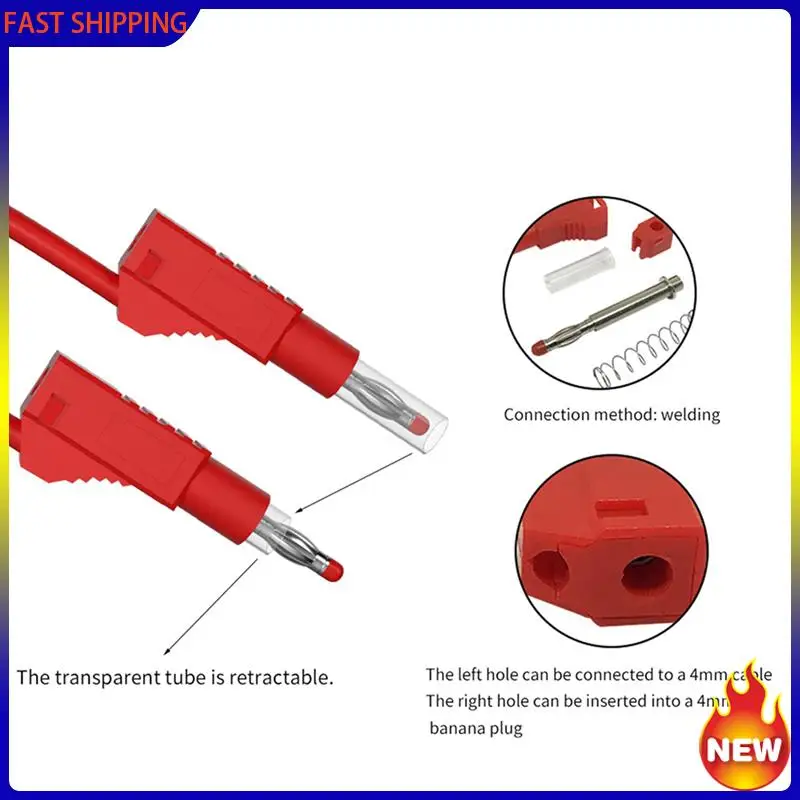 Especial 16Pcs Multi-Meter Test Leads Cable Jumper Wire Line Security 4Mm Banana Plug Retractable Test Tool Red Black