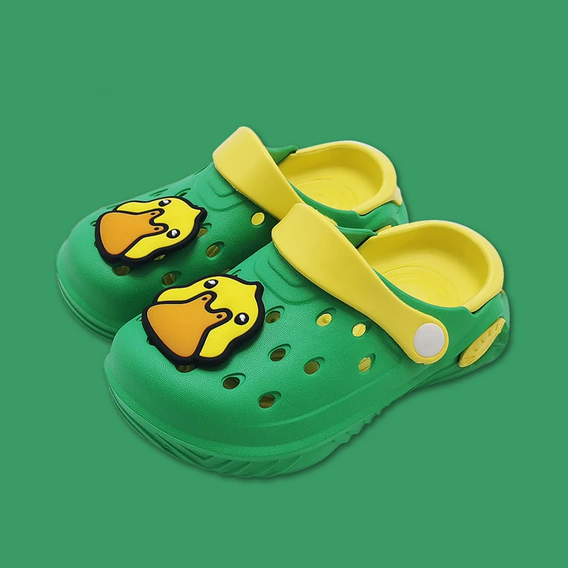 Children New Cute Cartoon Kids Toe Sandals Little Yellow Duck Summer Beach Slippers Sandals Cave Hole Baby Shoes For Boys Girls