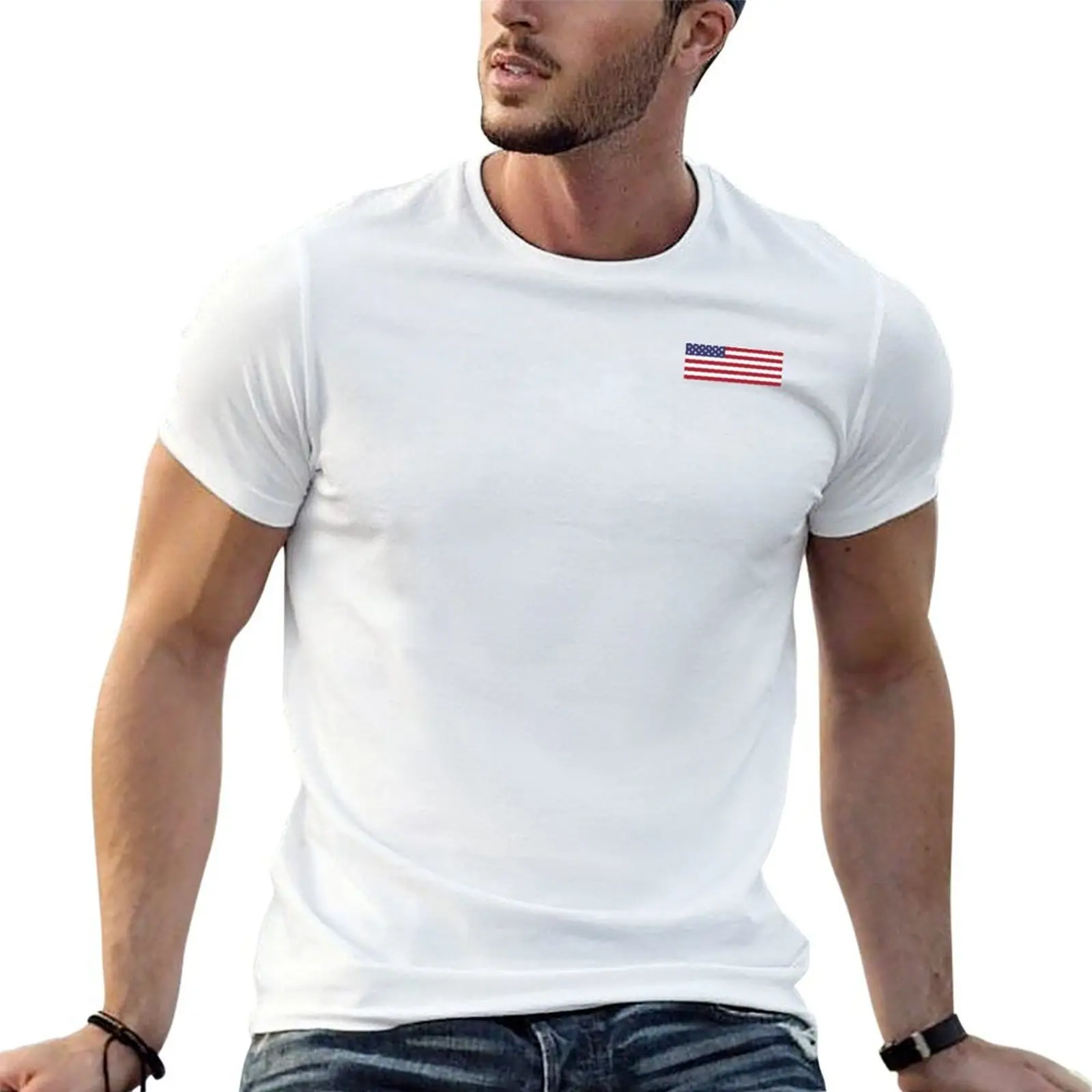 USA Flag T-Shirt Soft Anti-Shrink Cotton Tee