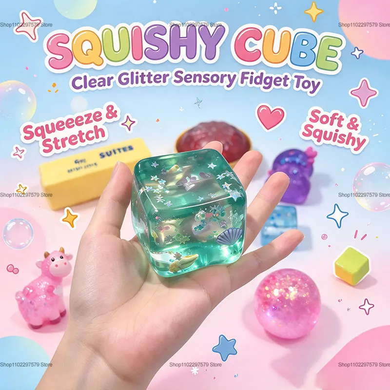 8 Pack Random Color Filled Squishy Toys Slow Rising Fidget Sensory Toy Stress Relief Decompression Blind Box Gift for Kids Adult
