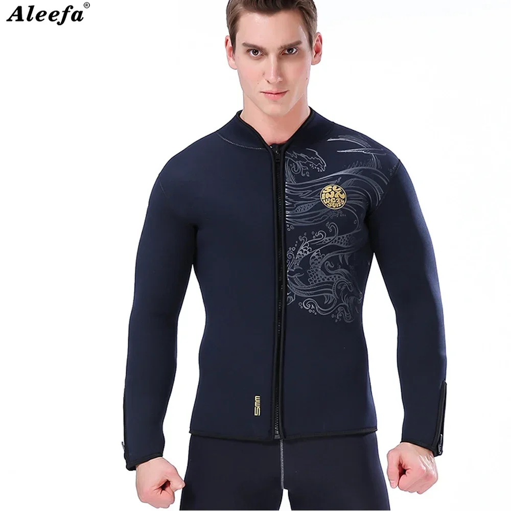 Slinx 5mm Diving Wetsuit Jackets Men Neoprene Jacket for Kitesurfing Clothes Suit Front Zip