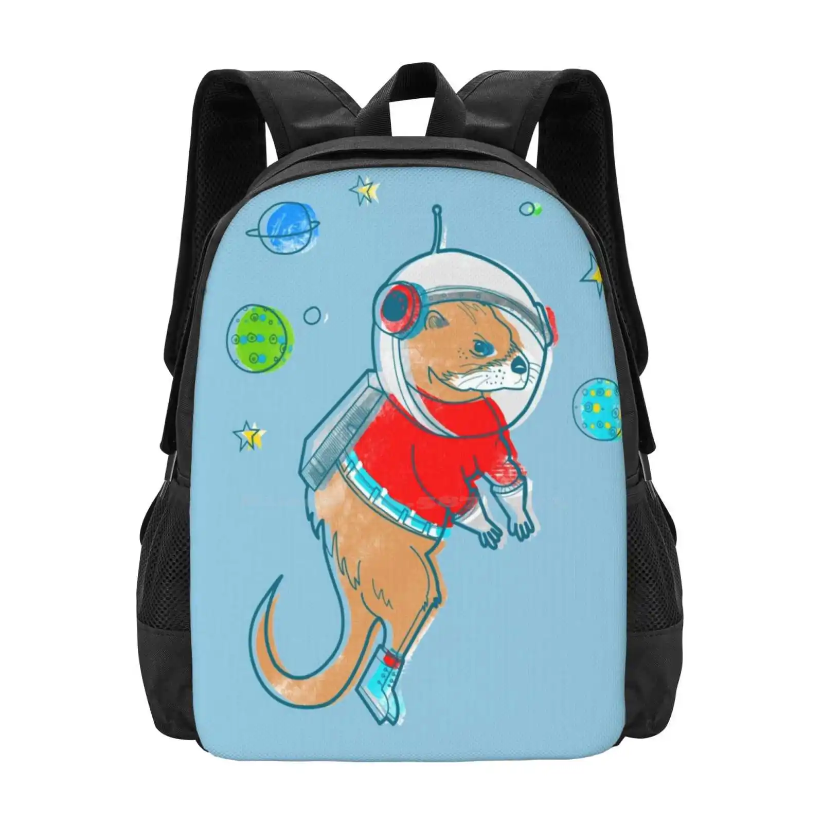 Otter Space Hot Sale Backpack Fashion Bags Helmet Stars Nothingness Silly Moons Space Travel Jet Pack Space Gear Puns Otters In