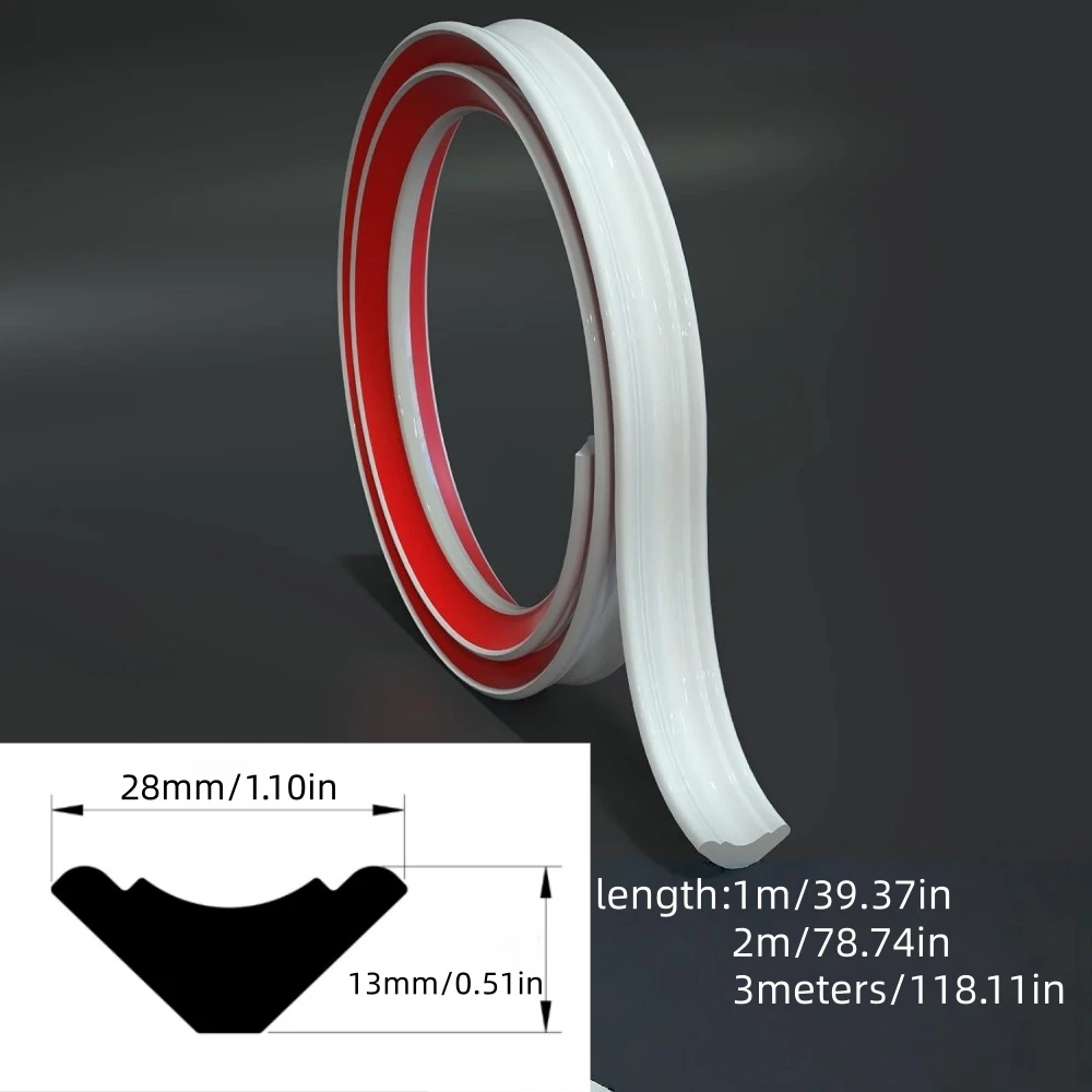 1pc 28mm/1,10in Selbst-klebe Weiche Linie Decke Streifen Selbstklebende DIY Form Rand Dekorative Streifen küche Badezimmer Fenster