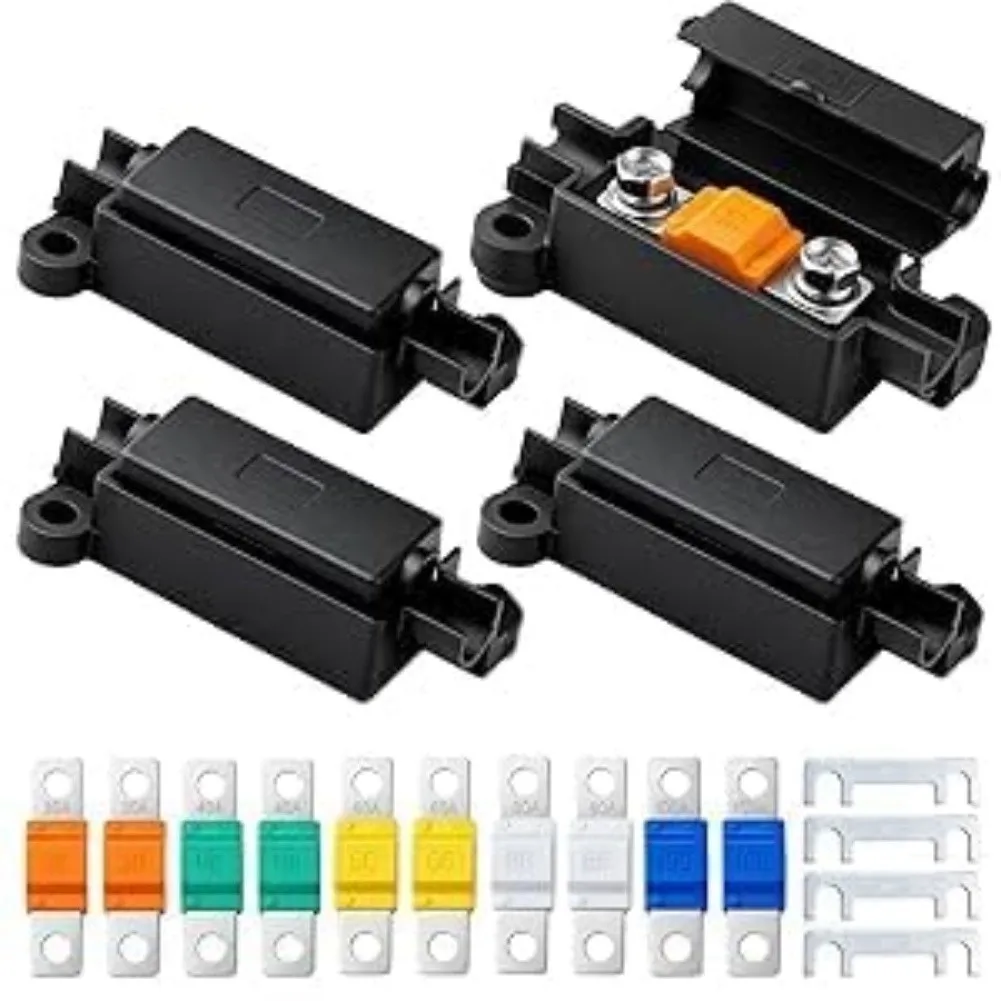 4PCS For Midi Fuse Holders With 30-100A Fuses Compatible With All 12 V Through Hole Fuse Holders For Automobiles/Trucks/RVs