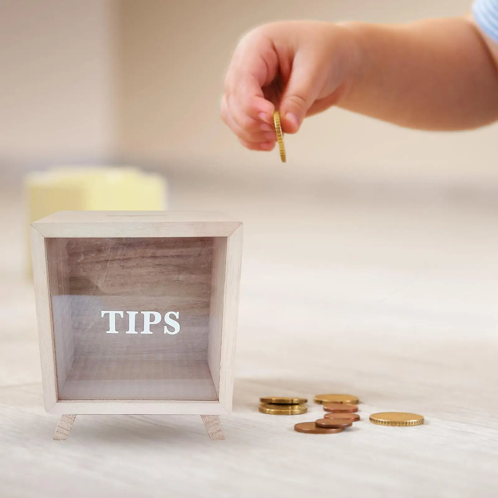 Coin Bank Jar Tip Jar for Money with Front Window Panel Kids Birthday Gift Money Box for Club Band Bartender Bars Coffee Shop