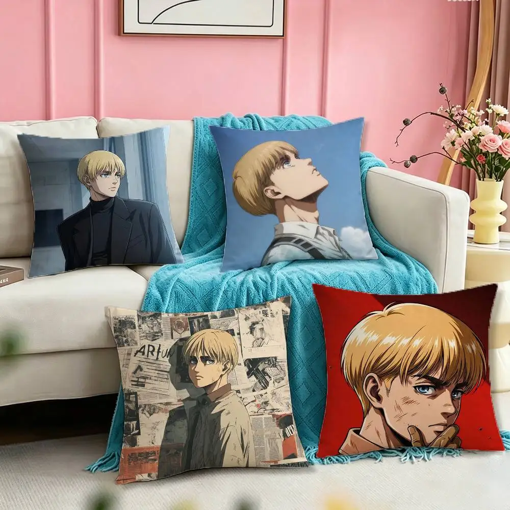 A-Attack On Titan Armin Colossal  Square Double-Sided printed Pillow Case Bedroom Bedside Pillow Sofa Cushion Cover