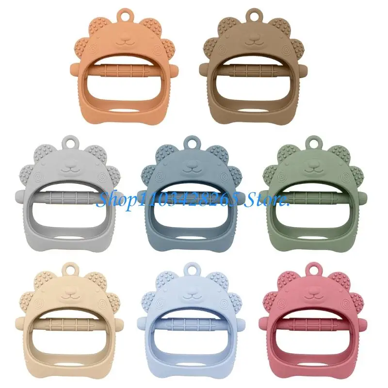 لطيف سيليكون التسنين القفازات الحيوان تصميم مضغ حارس اليد لعبة للرضع لوقف مكافحة الأكل اليد G2TE