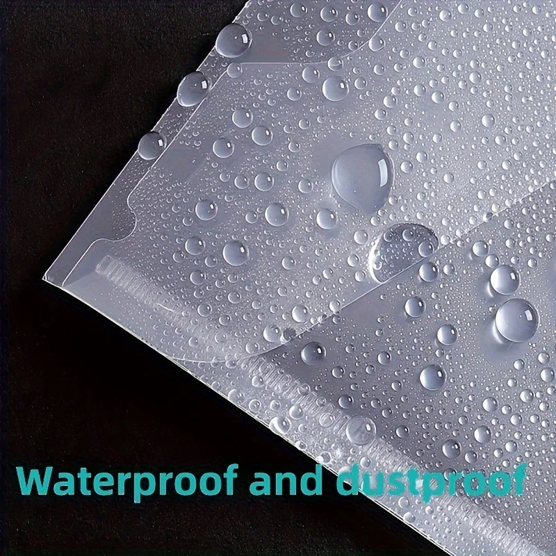 10Pcs A4 Document Folder File Bag16C Transparent Plastic Thick Large Capacity Folder Data Pack Student Office Storage Stationery