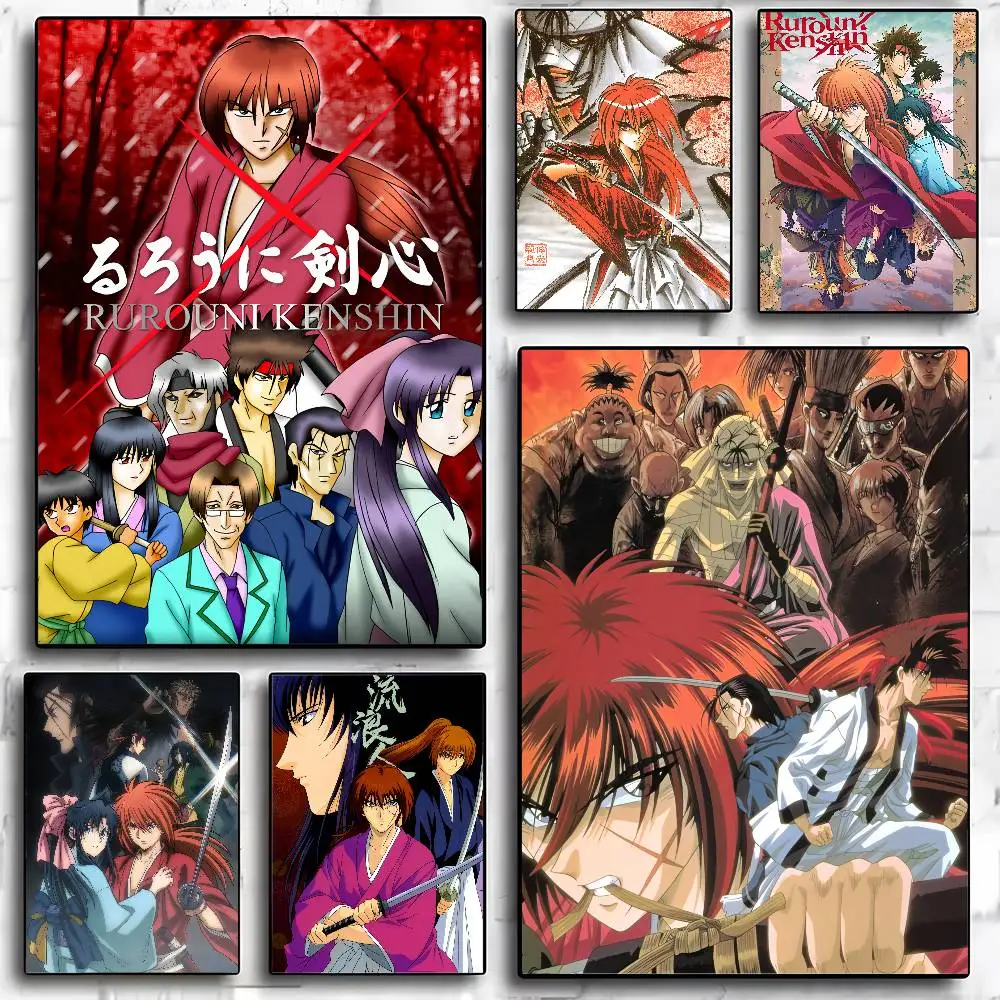 Anime R-Rurouni Kenshin Poster High Quality Print Home Decor Wall Art Mural Room Bar Decoration