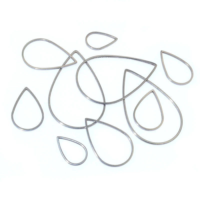 20pcs Waterdrop Closed Frame Charms Drop Rings Pendant Stainless Steel Gold Plated For DIY Jewelry Makings Accessories image 6