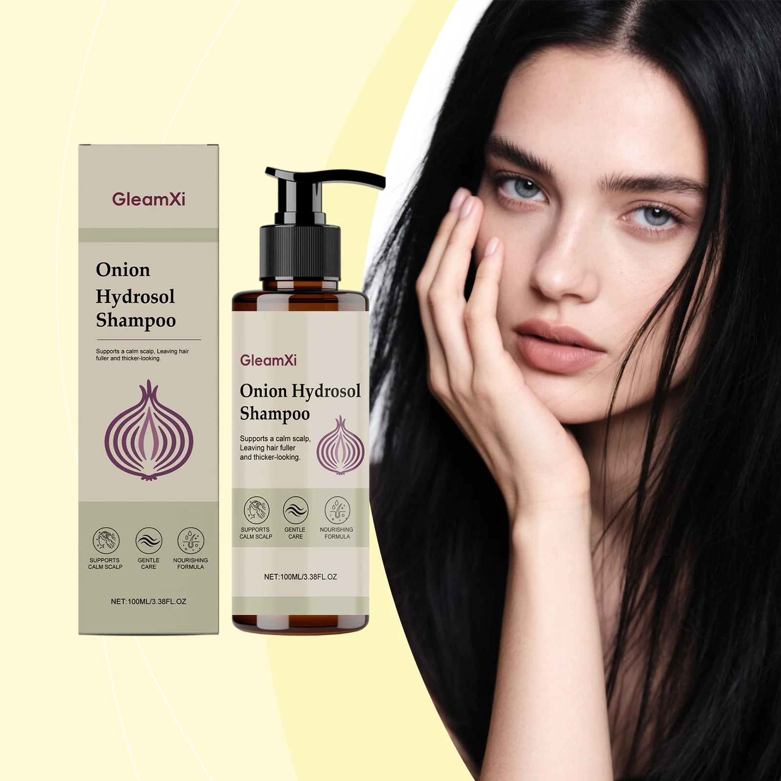 

Шампунь с луком - очищает кожу головы, разглаживает волосы, удерживает влагу, придает блеск, повышает объем и питает. Ежедневный уход за волосами.