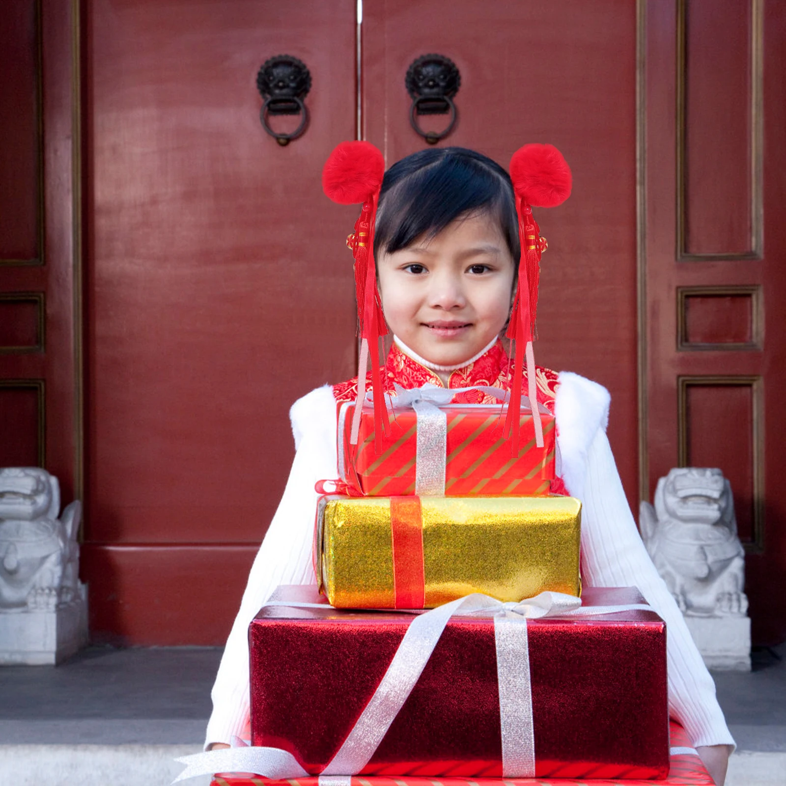

Стильные заколки для волос Hanfu, китайские заколки для волос с кисточками, головной убор для девочек, тканевый детский головной убор, легкий премиум-класса