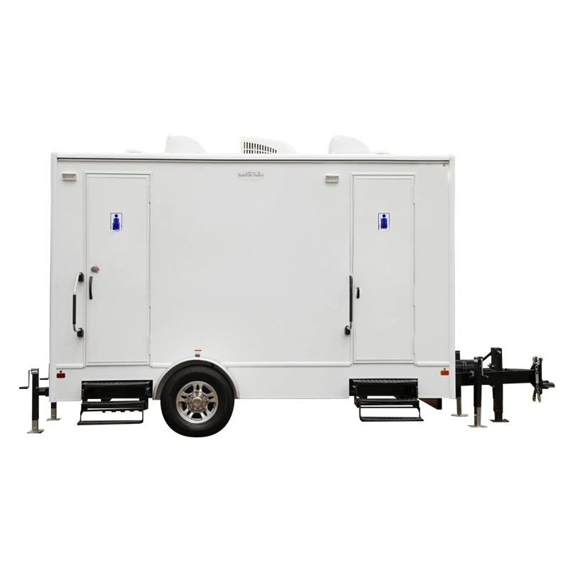 2 stalls portable restroom trailer toilet  luxury restroom trailer versatile mobile bathroom