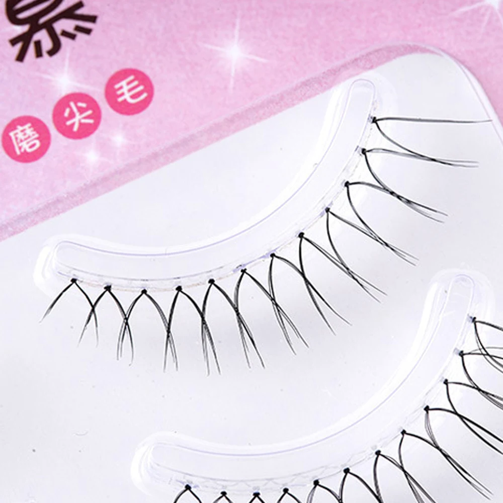 3/5 Pairs Korean False Eyelashes Girl Group Reusable 3D Ultra-Fine Transparent Stem Fake Eyelash U-shaped Natural Lash Extension