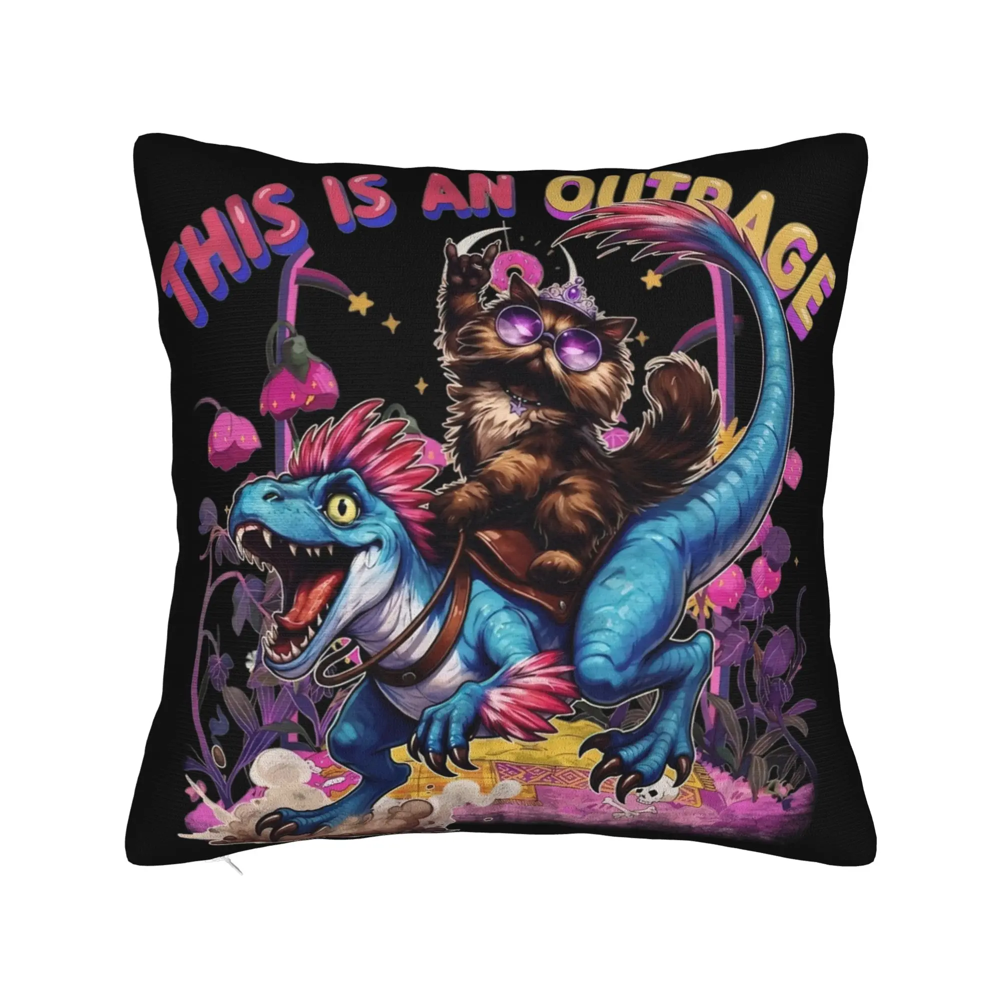 Decorative Pillowcases This Is An Outrage Princess Donut Cat  Accessories Home  Pillow Case Cover Zipper Multi Size