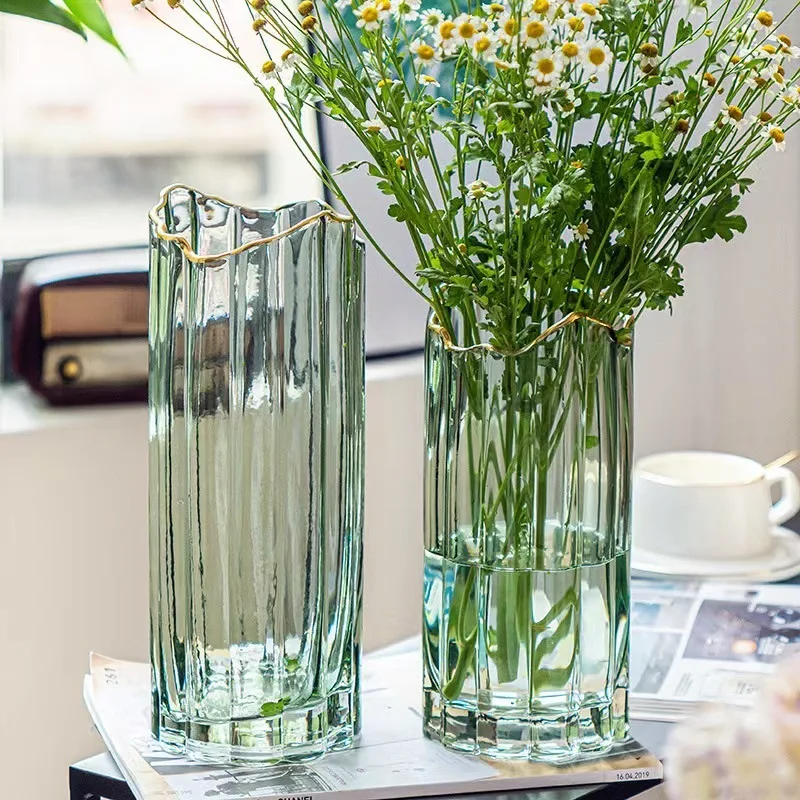 CX Large Straight Vase Glacier Design Glass Vase