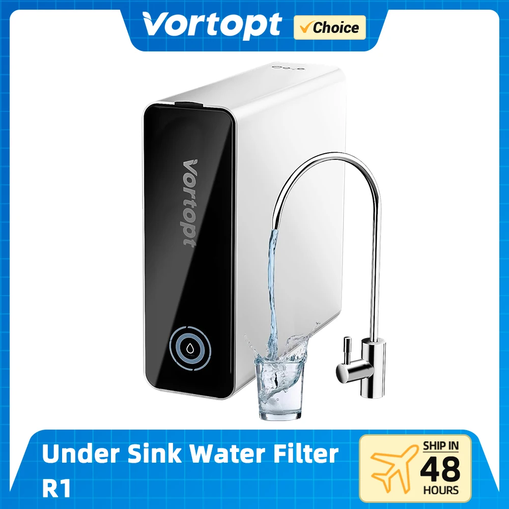 Vortopt Reverse Osmosis System R1 Alkaline PH Mineralization RO Water Filtration System 7-Stage Tankless Under Sink Water Filter