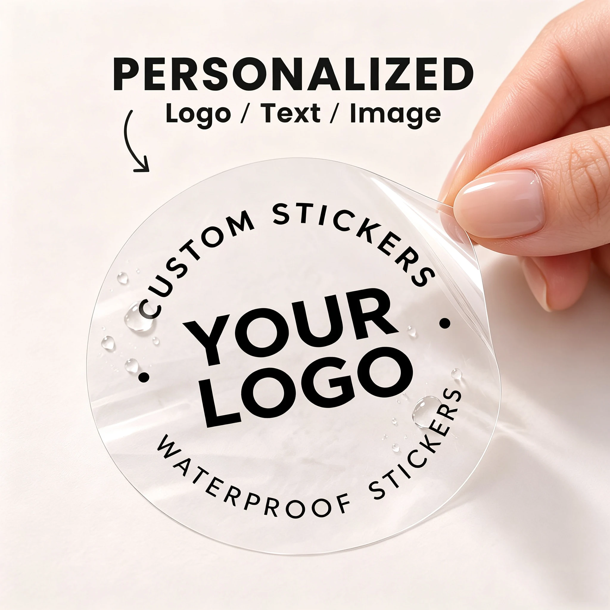 1‑100Pcs Custom Stickers, Personalized Round Waterproof Labels for Families, Home Decor, Wall Labels & Storage Organization