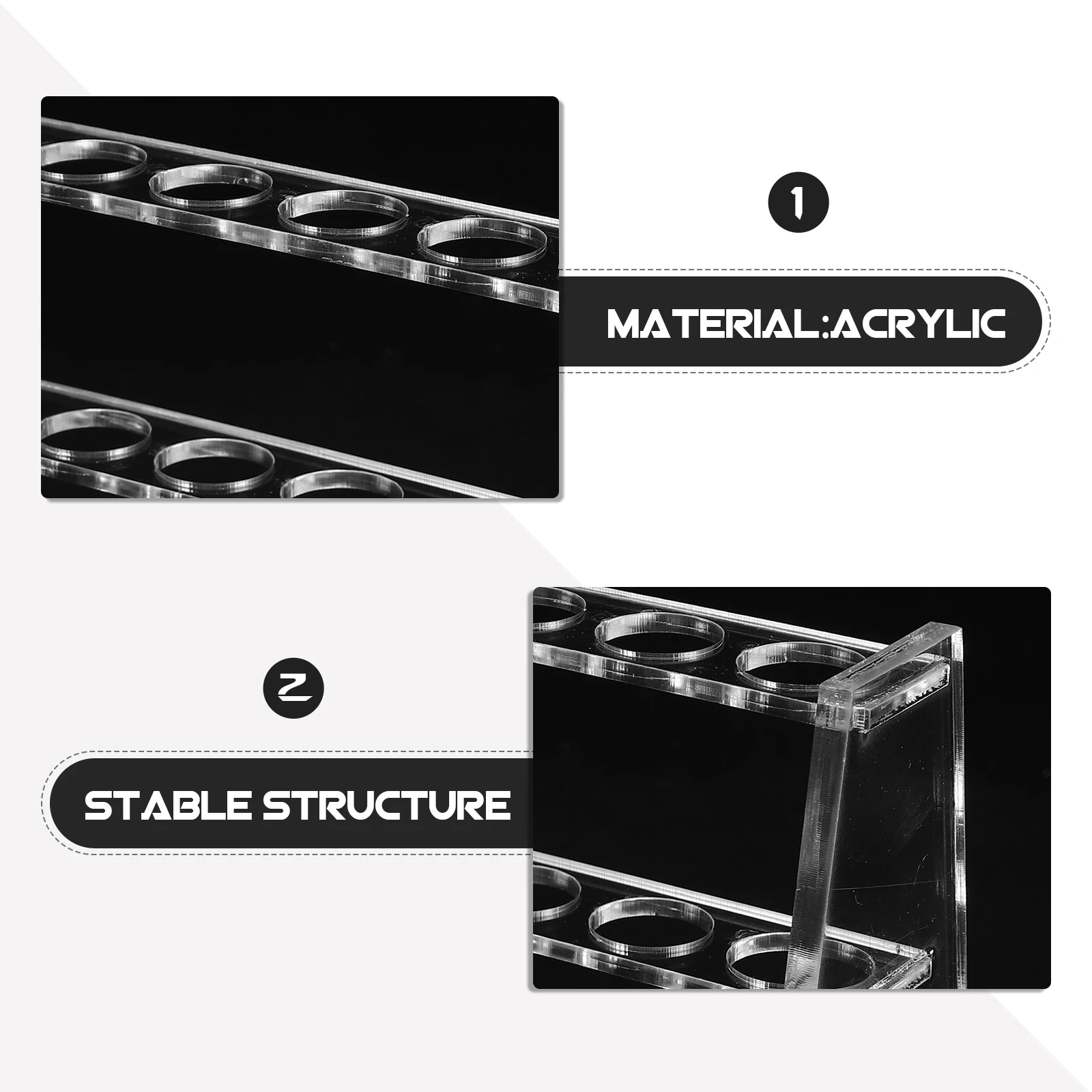 

Test Tube Rack 10ml Capacity Durable Acrylic Double Layer Design Laboratory Test Tube Holder Storage Organizer