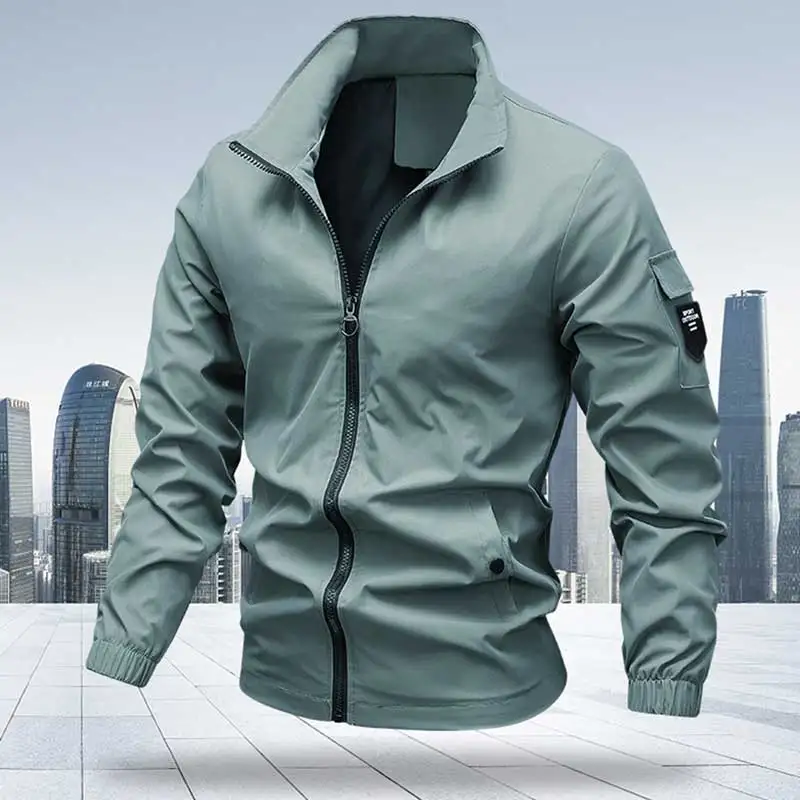 

5XL Casual Sports Jacket Coat Men Spring Autumn Thin Loose Stand Up Collar Jacket Men Largo Size Slim Breathable Jacket Male