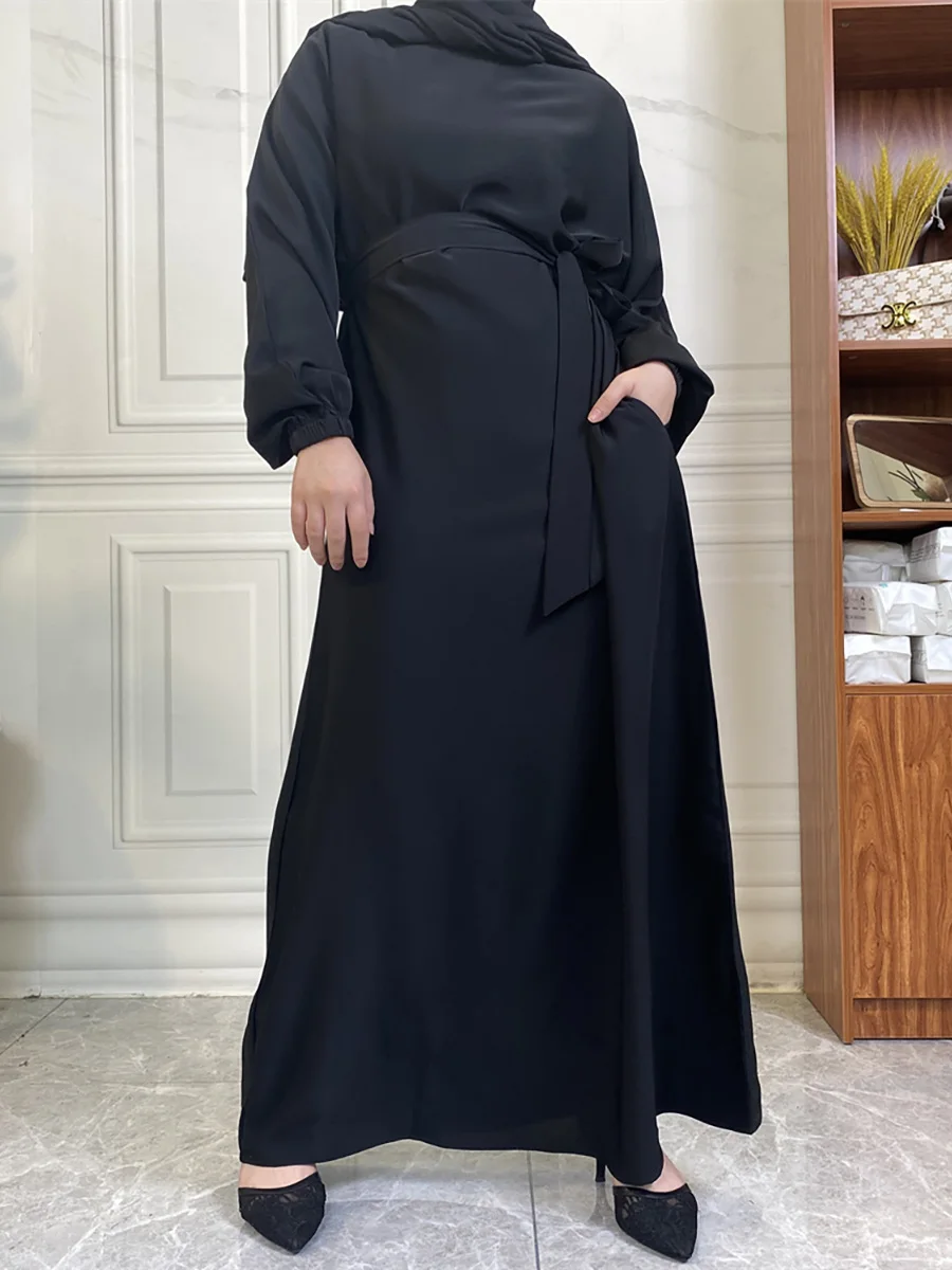 حار سيلي أسلوب بسيط فساتين مغربية قفطان تركيا بلون الخليج عبايات المرأة الإسلامية فستان طويل مسلم السعودية رداء رمضان 51