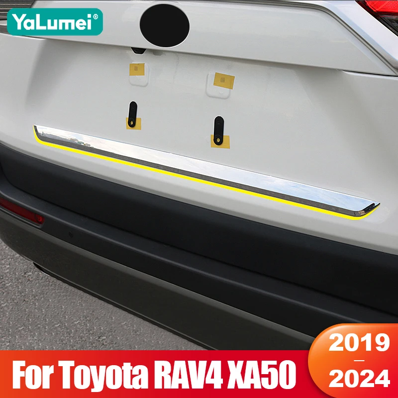 For Toyota RAV4 XA50 2019 2020 2021 2022 2023 2024 RAV 4 Hybrid Car Tailgate Rear Door Bottom Cover Stainless Steel Accessories